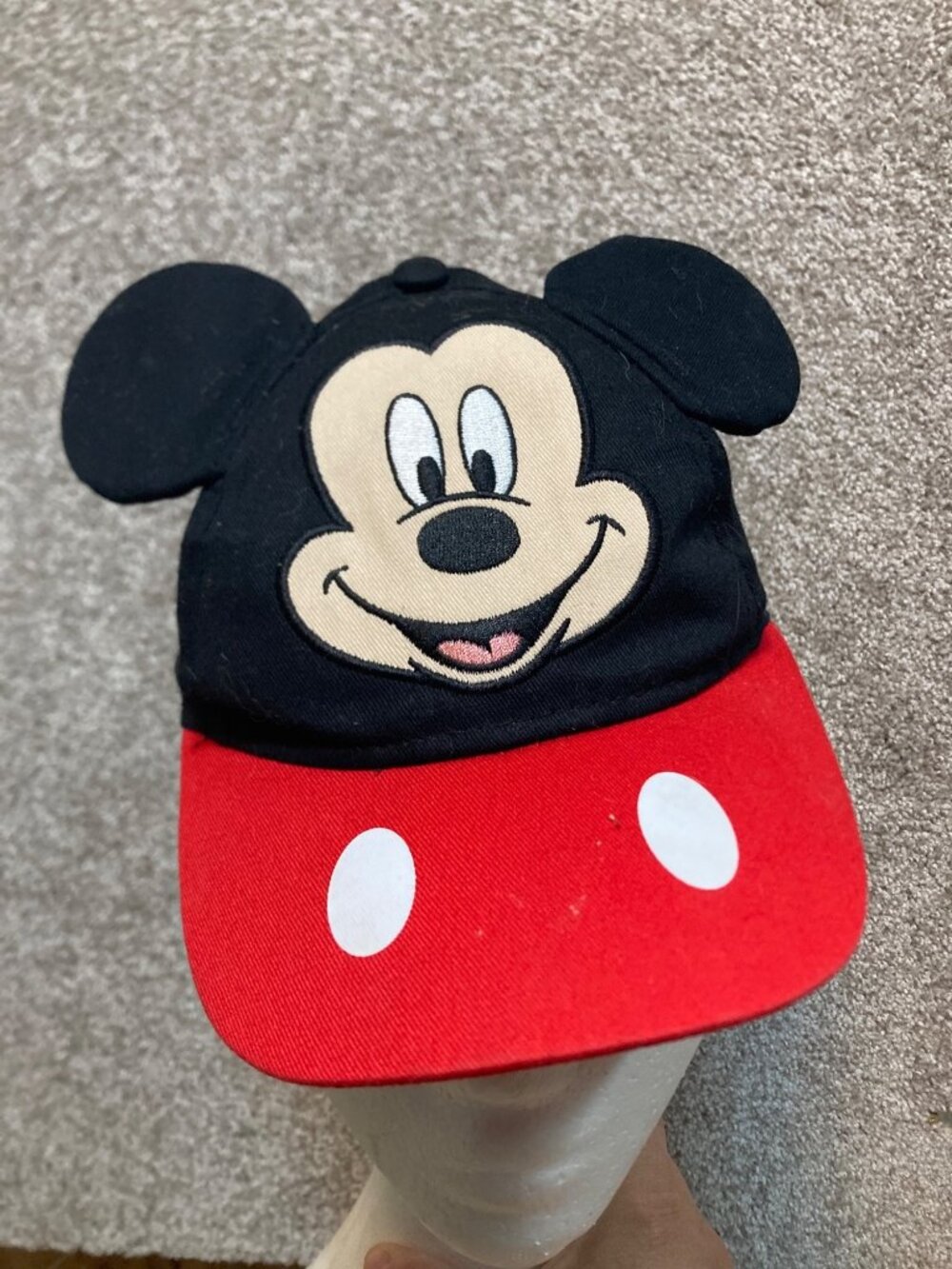 Disney Junior Mickey Mouse Kids Adjustable Cap With Ears Black & Red OSFM